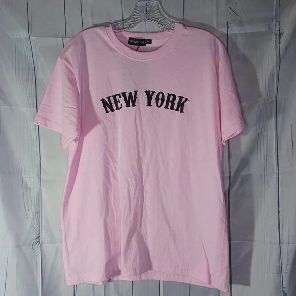 PrettyLittleThing Tops - Prettylittlething baby pink New York t-shirt NWT